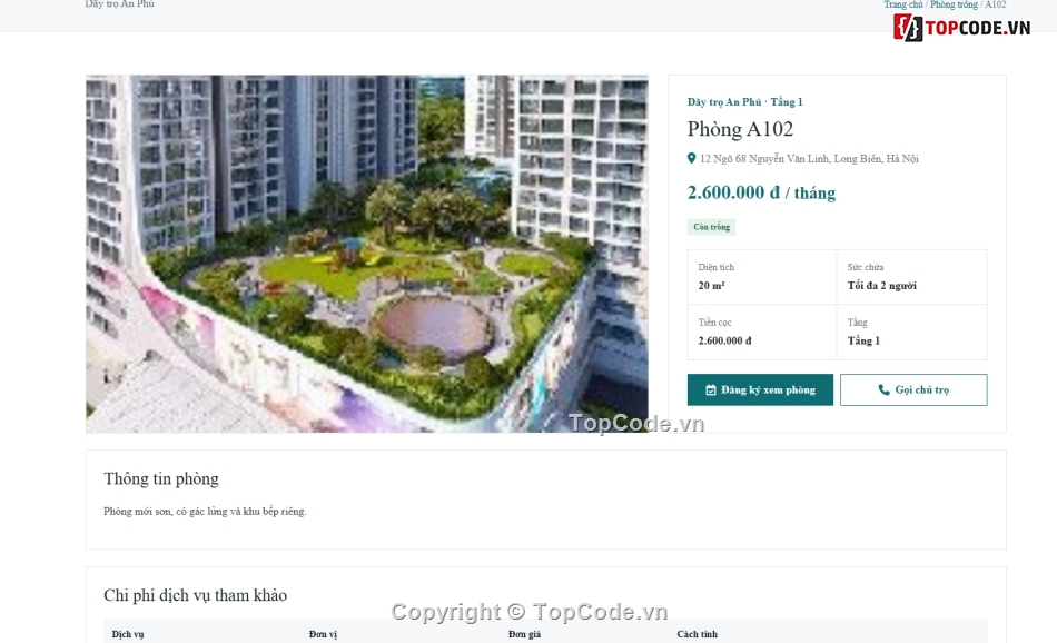 Website quản lý,quản lý trọ,code quản lý nhà trọ